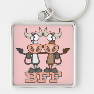 BFF cow best friends forever buddies Keychain