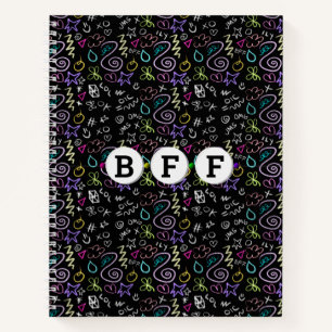 BFF Doodles - Faux Glitter Pattern Notebook