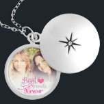 BFF - Fashion Best Friends Forever with Photo Silver Plated Necklace<br><div class="desc">Declare all your love for your friend with this stylish bag. "Best friends forever" written in pink, grey and purple fancy fonts illustrated with a small pink heart. Background colour can be easily customized (click on the orange customize it button to have more options for customization). Customize it with your...</div>