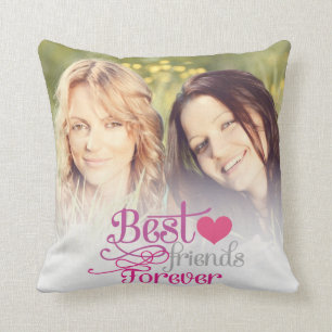 BFF - Fashion Best Friends Forever with Photo Throw Pillow