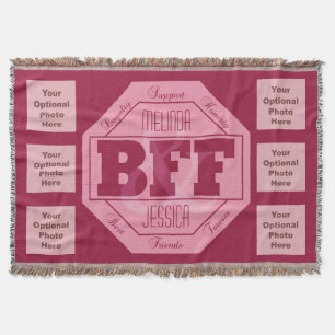 BFF Friendship - custom names & instagram photos Throw Blanket