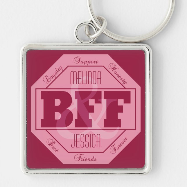 BFF Friendship - custom names - key chain (Front)