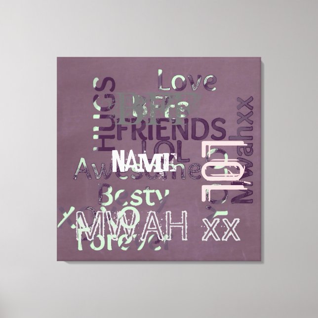 BFF Gifts Best Friends Personalized Canvas Print (Front)