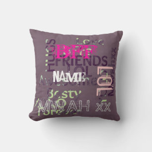 BFF Gifts Best Friends Personalized Throw Pillow
