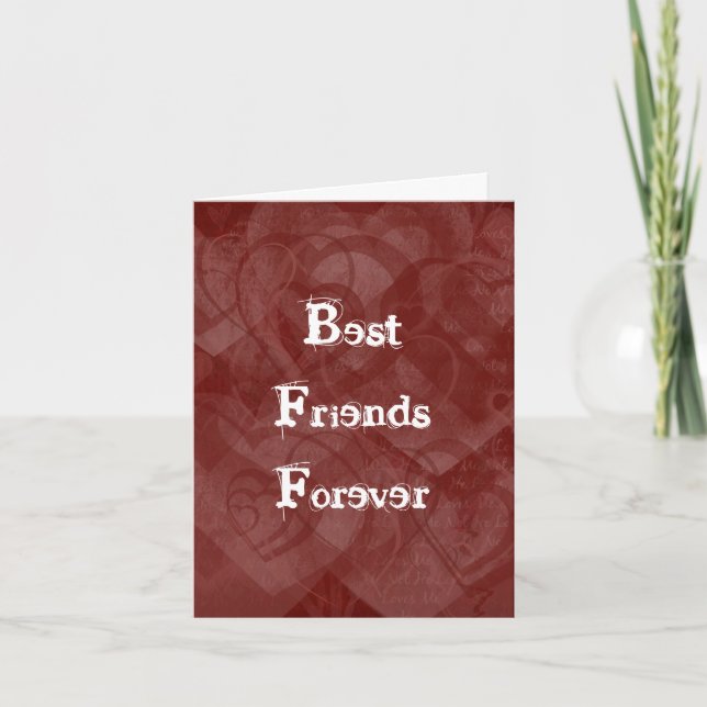 BFF - Grunge Style Valentine Card (Front)