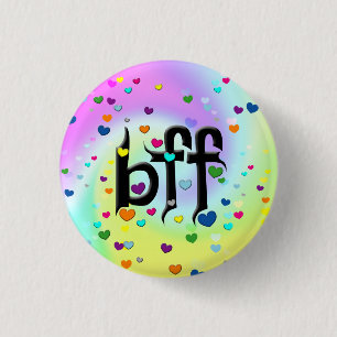 bff ~ hearts 1 inch round button