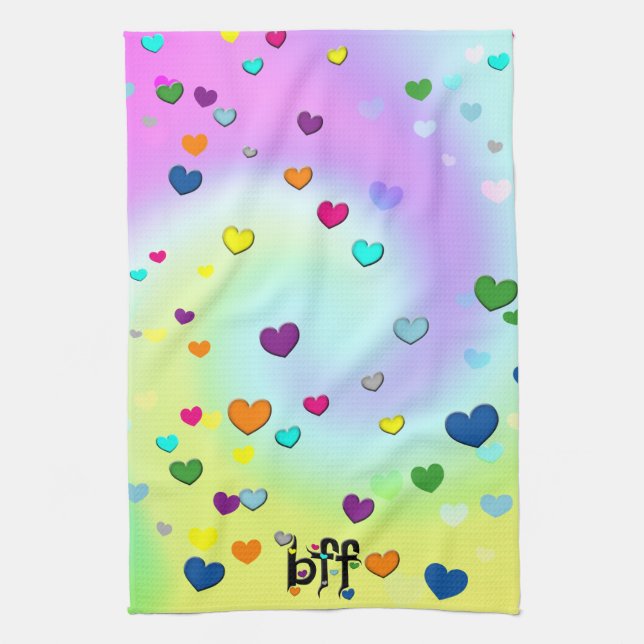 bff ~ hearts kitchen towel (Vertical)