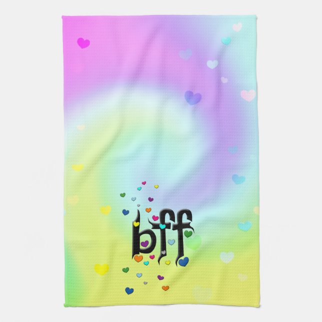 bff ~ hearts kitchen towel (Vertical)