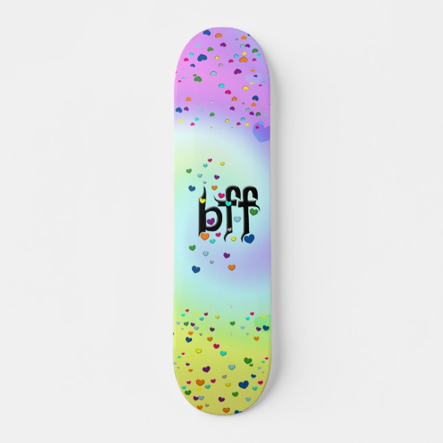 bff ~ hearts skateboard deck (Front)