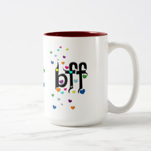 bff ~ hearts Two-Tone coffee mug