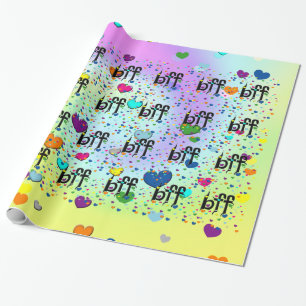 bff ~ hearts wrapping paper