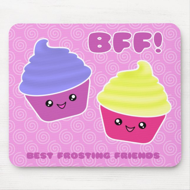 BFF Kawaii Cupcakes Mouse Pad (Front)
