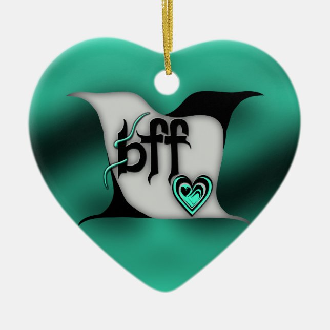 bff ~ lovebirds ceramic ornament (Front)
