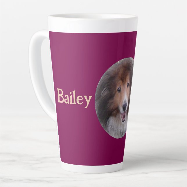 BFF Pet Photo PERSONALIZE Latte Mug (Left Angle)