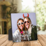 BFF photo Best friends forever modern Plaque<br><div class="desc">Modern BFF photo plaque featuring a trendy Best Friends Forever overlay in white modern lettering decorated with a cute pink heart. 
Easily customizable by adding your favourite photo by editing the template field.</div>