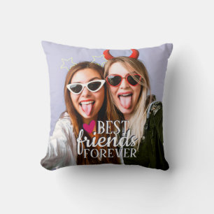 BFF photo Best friends forever modern Throw Pillow