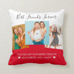 BFF Photo Collage Best Friends Personalized Red Throw Pillow<br><div class="desc">BFF Photo Collage Best Friends Personalized Red</div>