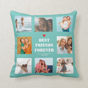 BFF Photo Collage Custom Personalized Bestie Throw Pillow