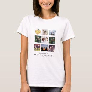 BFF Photo Collage Gifts Dusty Pink PIZZA Friends T-Shirt