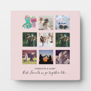 BFF Photo Collage Jellyfish Octopus Custom Gift Plaque