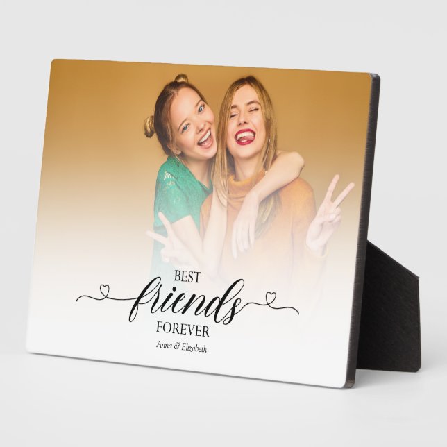 BFF Photo Gift Besties Best Friends Modern Trendy Plaque (Side)