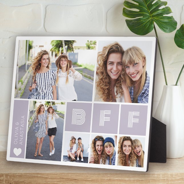BFF Purple Heart Multi Photo Collage Plaque (Creator Uploaded)