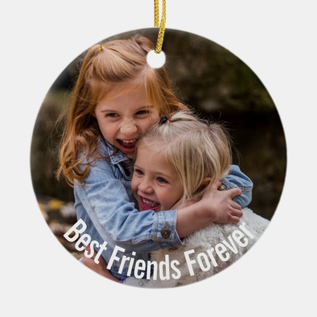 BFF With Your Photo Ceramic Ornament (Front)
