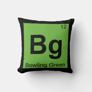 Bg - Bowling Green Kentucky Chemistry Symbol Throw Pillow