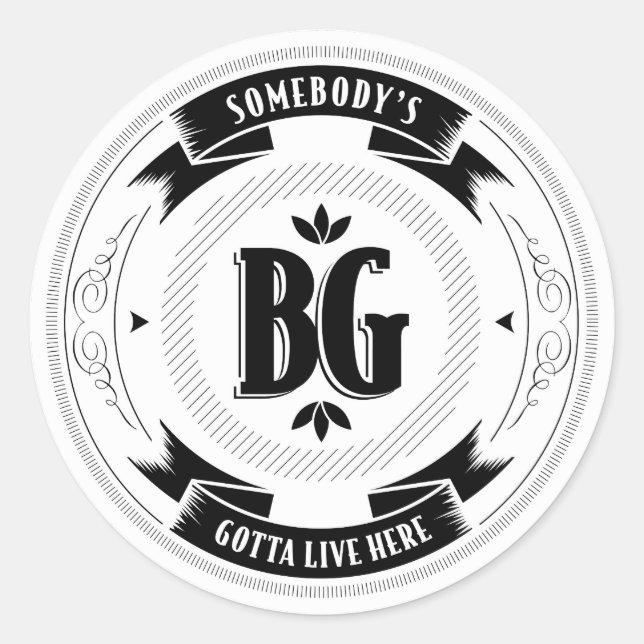 BG, quelqu'un doit vivre ici Sticker Badge (Devant)