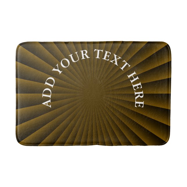 BG RAYS - brown + your text & ideas Bath Mat (Front)