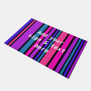 BG Stripes Pattern coloured III + your back & idea Doormat