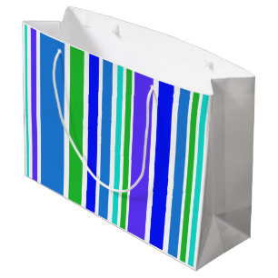 BG Stripes Pattern coloured IV + your backgr. Large Gift Bag