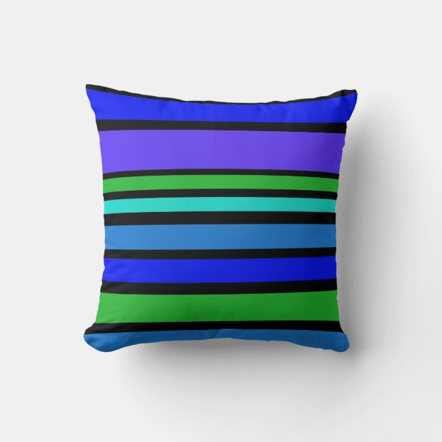 BG Stripes Pattern coloured IV + your background Throw Pillow (Front)