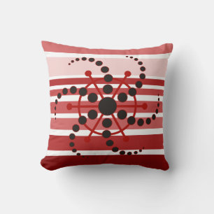 BG Stripes Pattern coloured VIII + crop circle VII Throw Pillow
