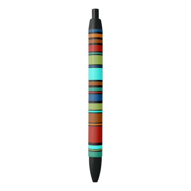 BG Stripes Pattern coloured XII + your back & idea Black Ink Pen (Front Vertical)