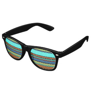 BG Stripes Pattern coloured XII + your background Retro Sunglasses