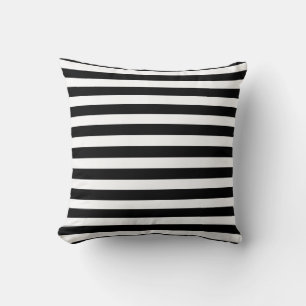 BG Stripes Pattern wride black + your background Throw Pillow