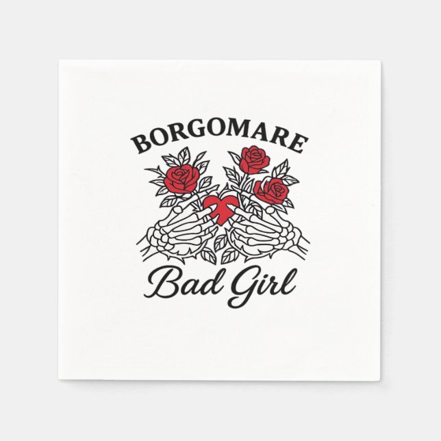 Bgm Bad Girl II Classic - Skeleton Heart Hands  Napkin (Front)
