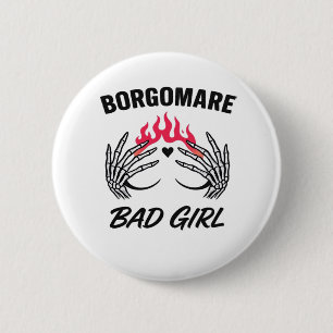 Bgm Bad Girl II - Skeleton Heart Hands   2 Inch Round Button
