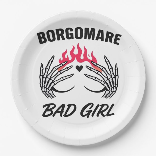 Bgm Bad Girl II - Skeleton Heart Hands   Paper Plate (Front)
