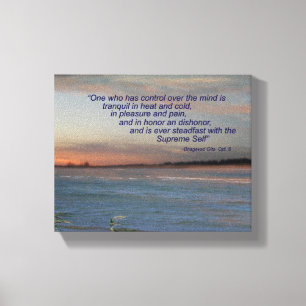 Bhagavad Gita Quote Canvas, “One who has control.. Canvas Print