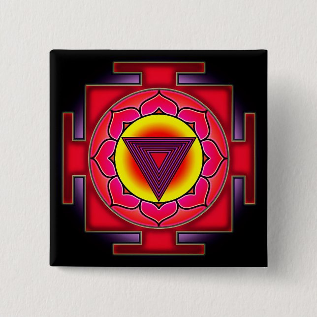 Bhairavi Yantra 2 Inch Square Button (Front)