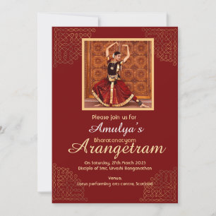 Bharatanatyam Arangetram invite with your photo