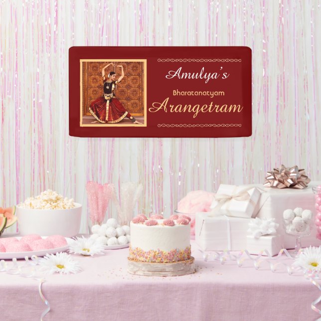 Bharatanatyam Arangetram Vinyl Banner, 61cm x 30cm Banner (Party)