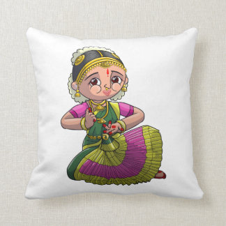 Bharatanatyam Dancer Throw Pillow