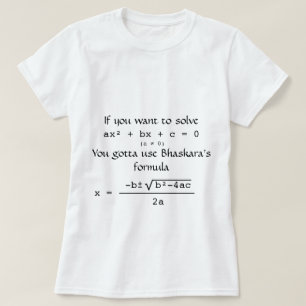 Bhaskara Formula résout le T-shirt équation quad