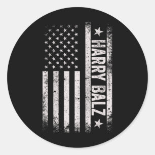 Bheimer 2024 Harris W Usa Flag Political Classic Round Sticker