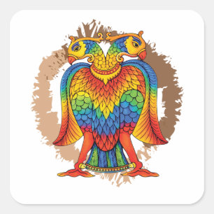 bherunda bird square sticker