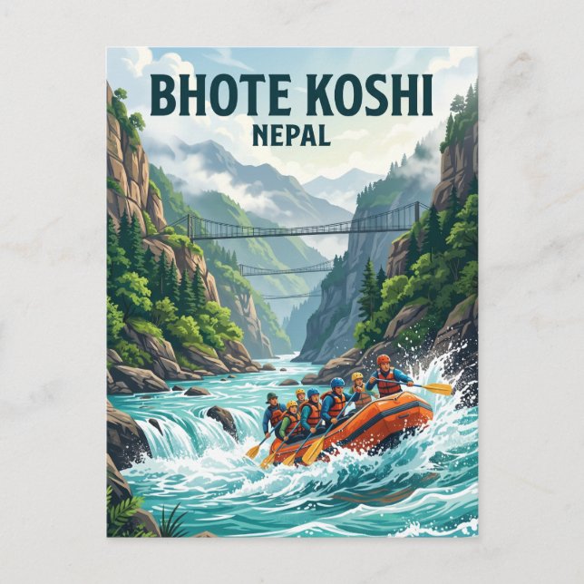 Bhote Koshi River Nepal Postcard (Front)