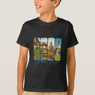 Bhutan Asia Traveling Trip Brushstroke Souvenir Va T-Shirt